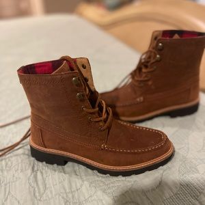 Sperry Top-sider Original Brown Leather Lug Lace Up Boots Women's Sz 6.5